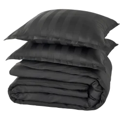Parure de lit en satin de coton BONE anthracite 260 x 240 cm - 4MURS