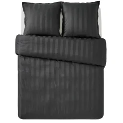 Parure de lit en satin de coton BONE anthracite 260 x 240 cm - 4MURS