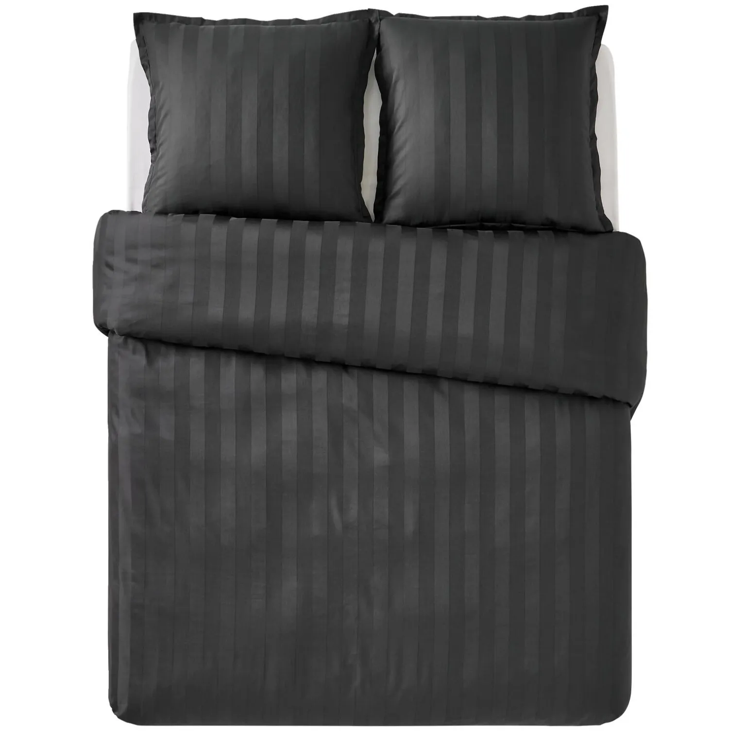 Parure de lit en satin de coton BONE anthracite 240 x 220 cm - 4MURS