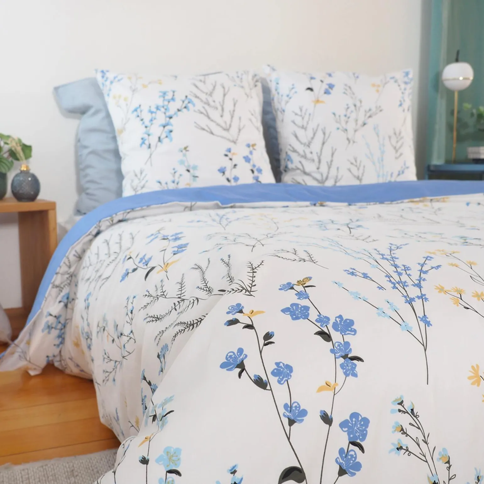 Parure de lit en satin de coton FANILLE multicolore 240 x 220 cm
