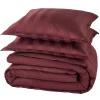 Parure de lit en satin de coton BONE bordeaux 240 x 220 cm - 4MURS