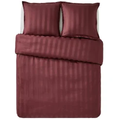 Parure de lit en satin de coton BONE bordeaux 240 x 220 cm - 4MURS