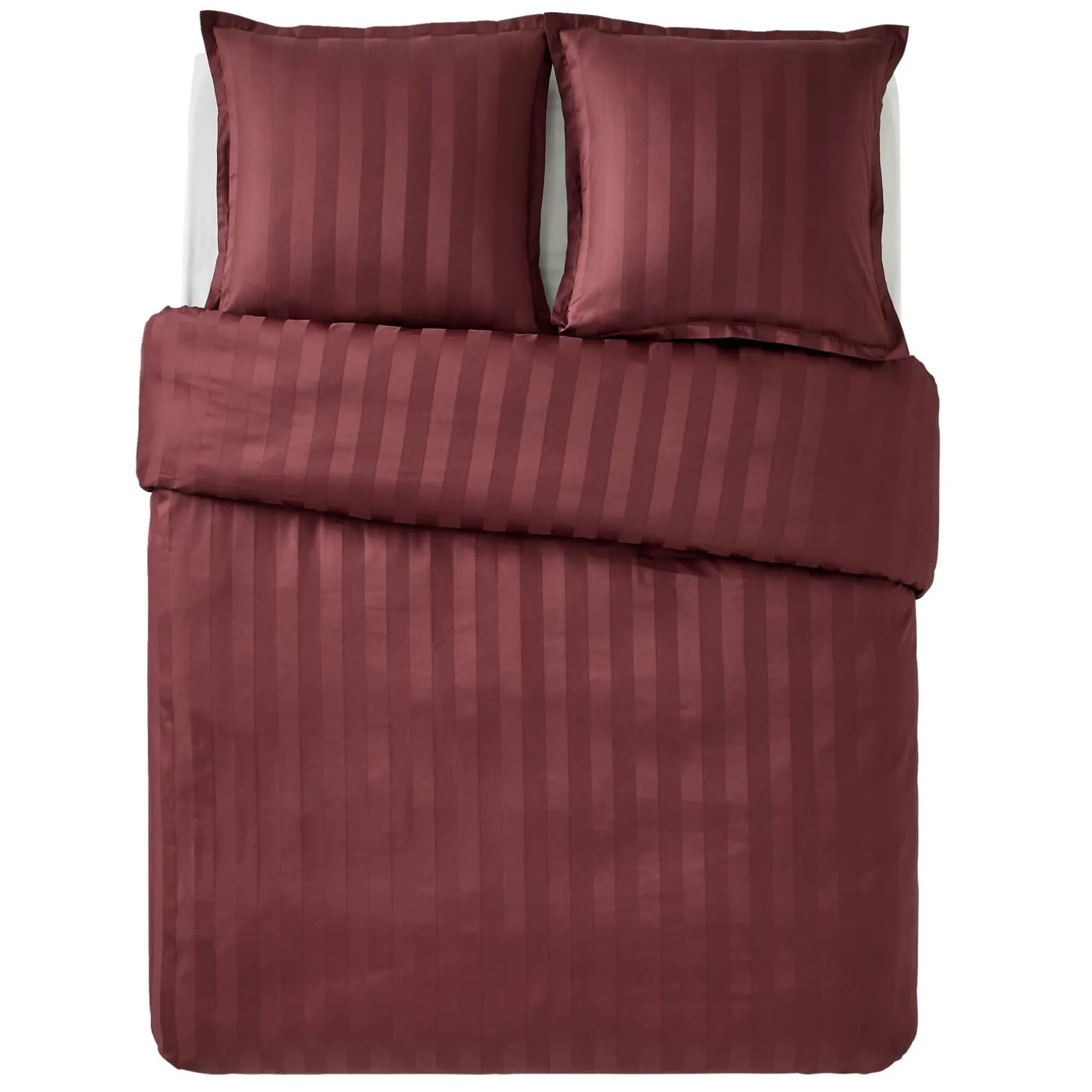 Parure de lit en satin de coton BONE bordeaux 240 x 220 cm - 4MURS