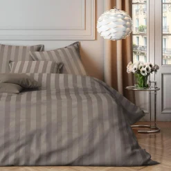 Parure de lit en satin de coton BONE gris cendré 240 x 220 cm - 4MURS