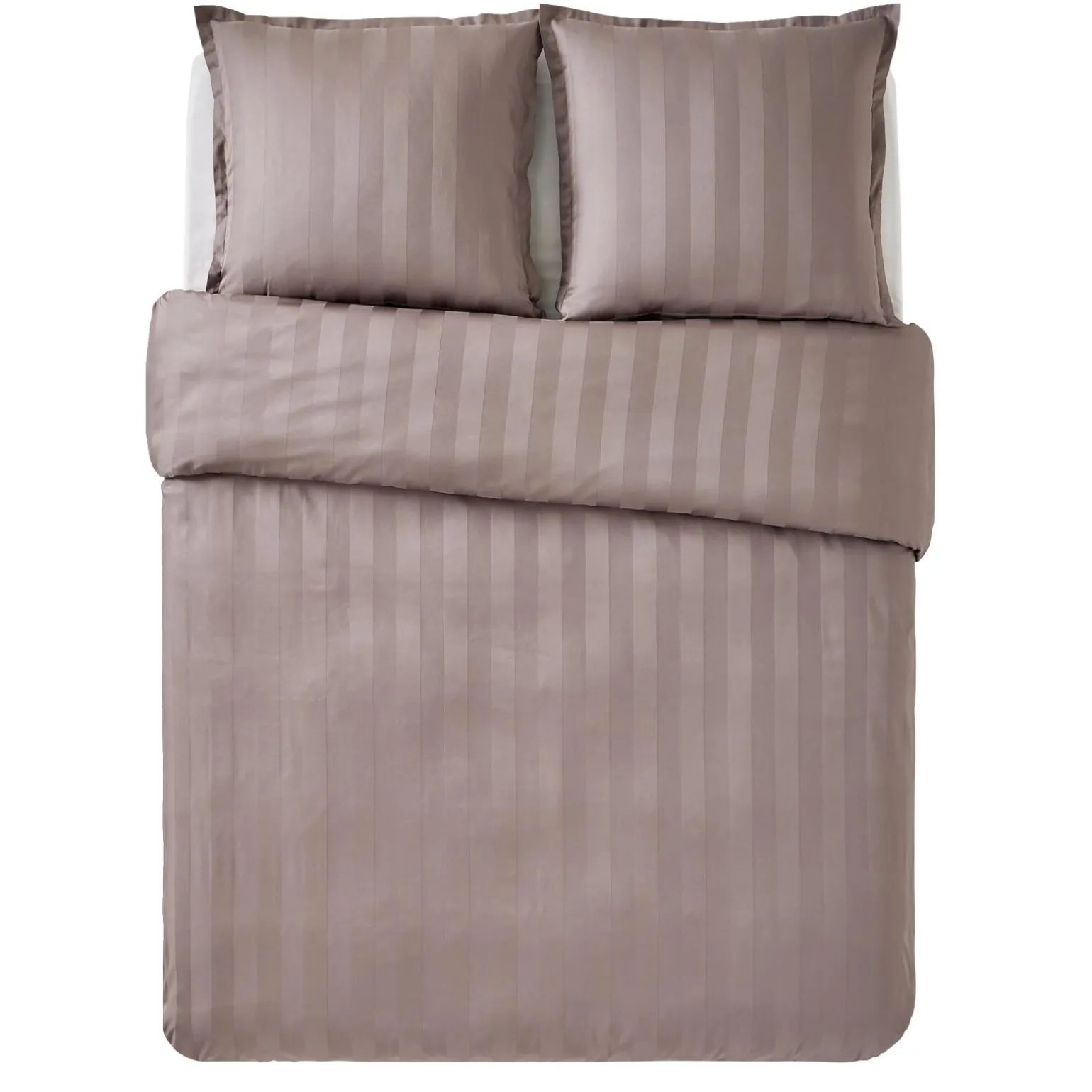 Parure de lit en satin de coton BONE gris cendré 240 x 220 cm - 4MURS