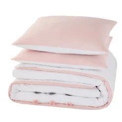 Parure de lit en toile de coton POUPIE blanc 240 x 220 cm - 4MURS