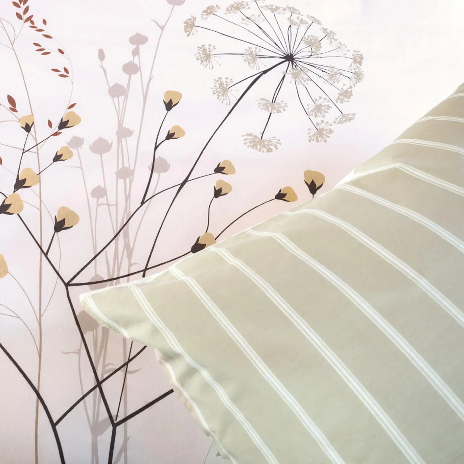 Parure de lit en toile de coton SOLIFLORE blanc 240 x 220 cm - 4MURS
