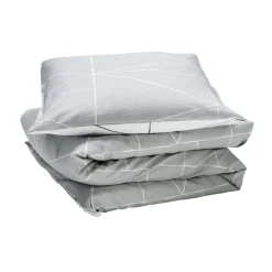 Parure de lit en toile de coton LOZI gris perle 260 x 240 cm - 4MURS