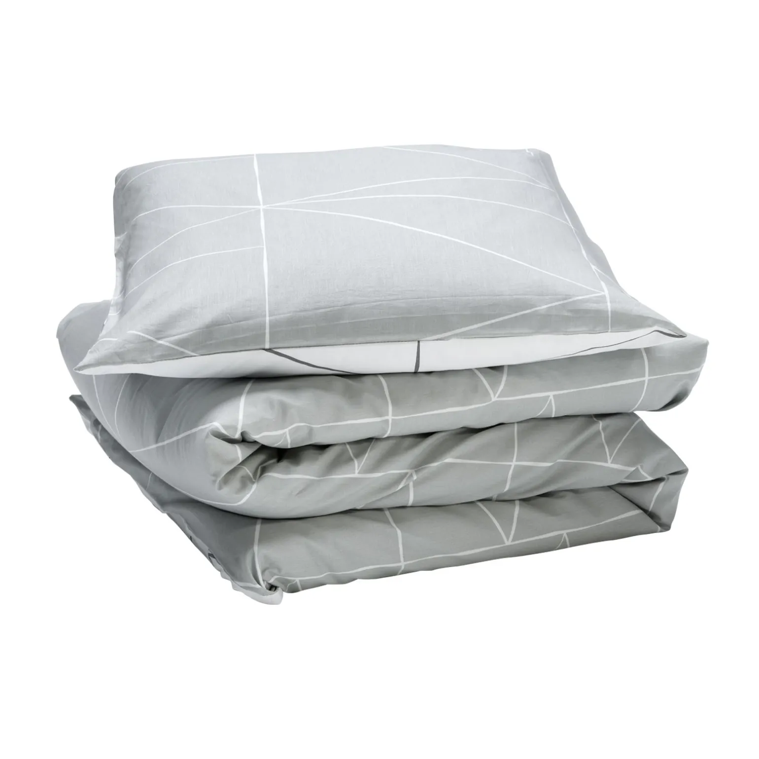 Parure de lit en toile de coton LOZI gris perle 260 x 240 cm - 4MURS