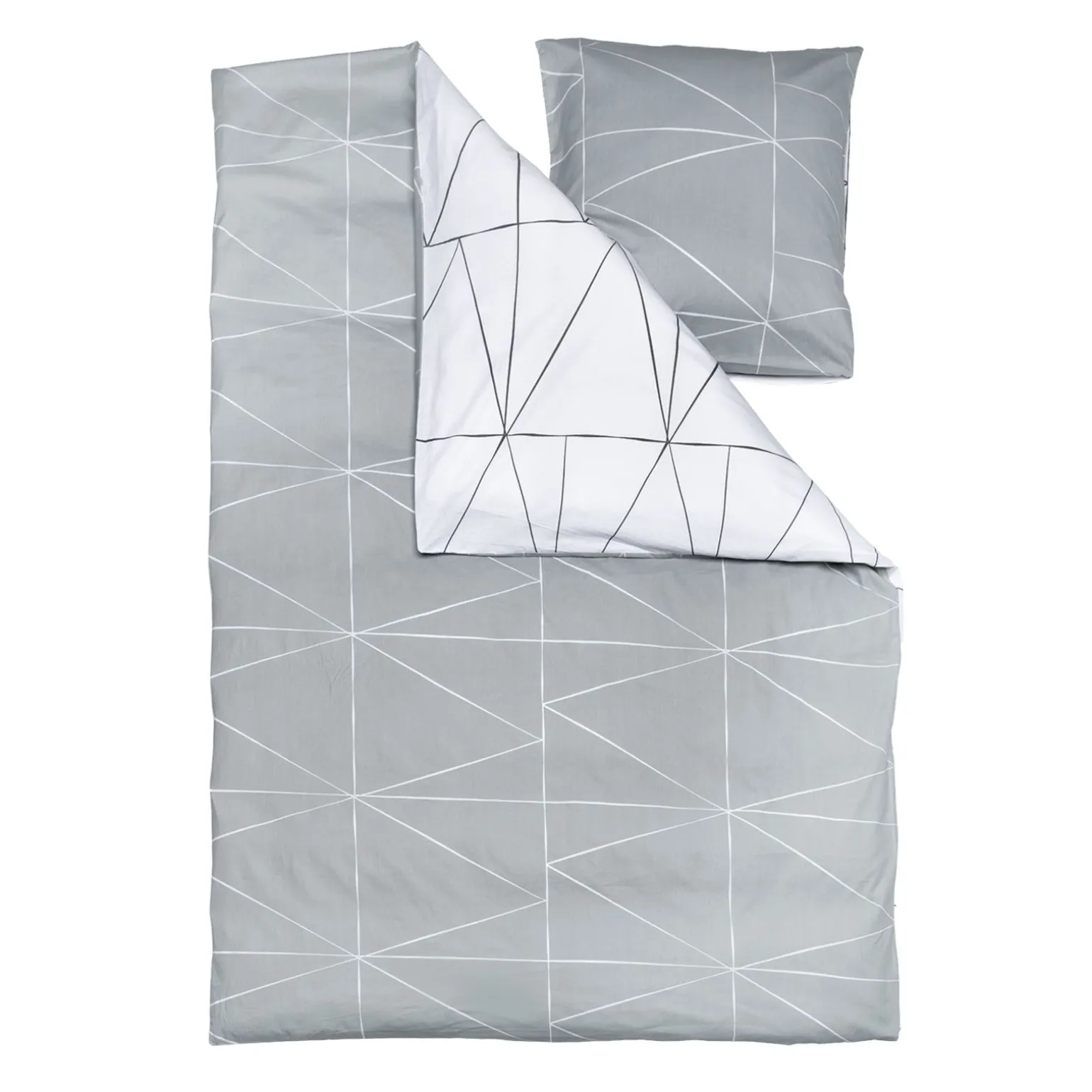 Parure de lit en toile de coton LOZI gris perle 260 x 240 cm - 4MURS