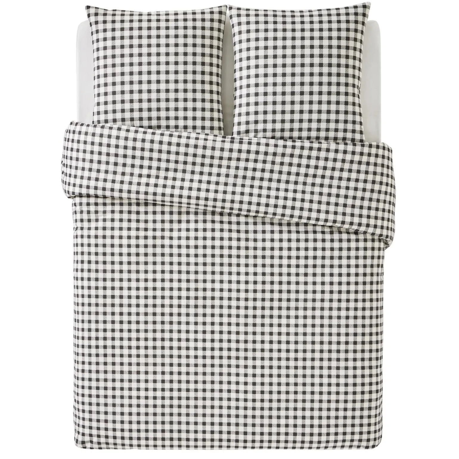 Parure de lit en toile de coton SOL beige/anthracite 240 x 220 cm
