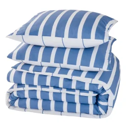 Parure de lit en toile de coton STRIPES bleu 240 x 220 cm - 4MURS