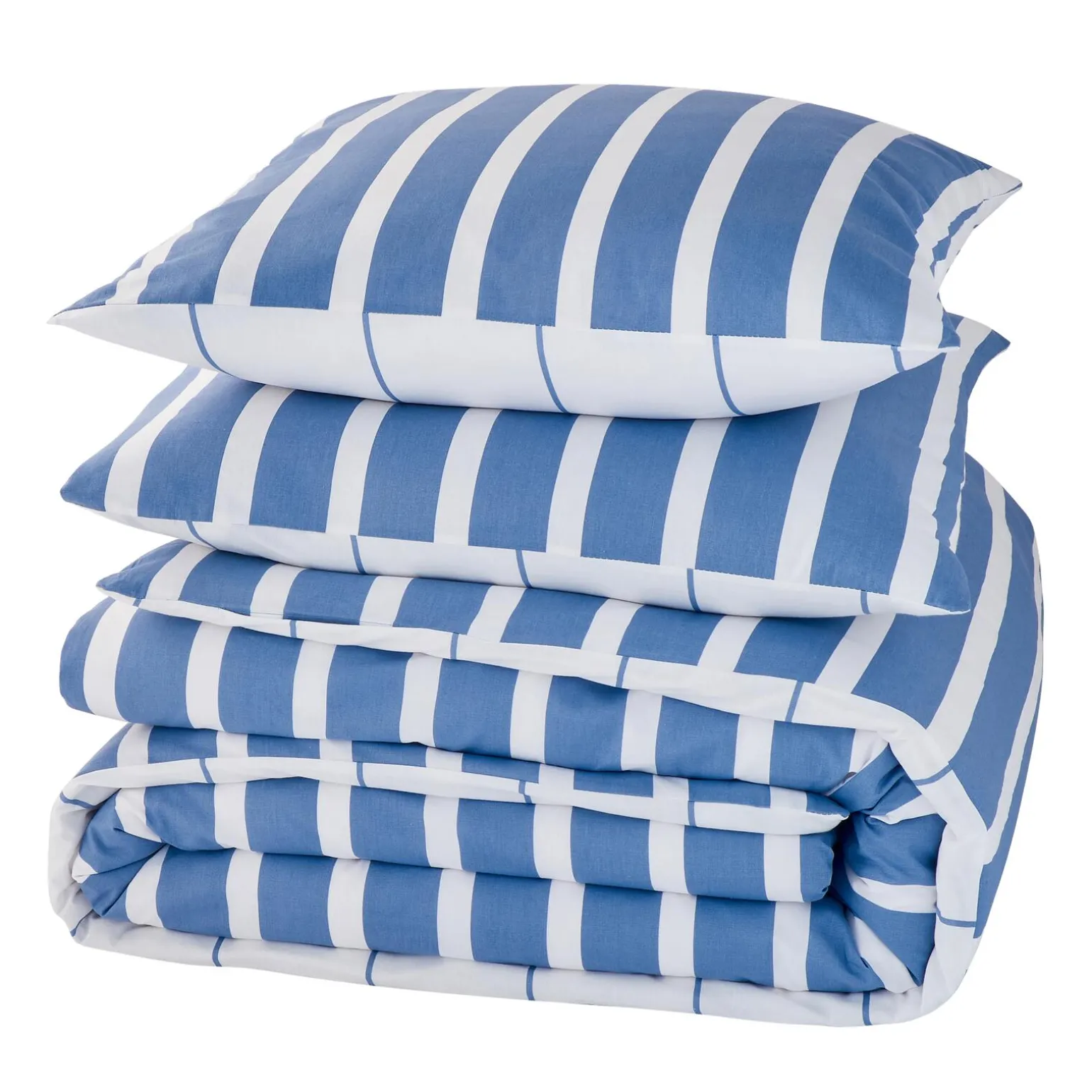 Parure de lit en toile de coton STRIPES bleu 240 x 220 cm - 4MURS