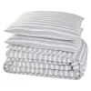 Parure de lit en toile de coton BRUSH STRIPES gris 240 x 220 cm