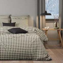 Parure de lit en toile de coton SOL beige/anthracite 260 x 240 cm