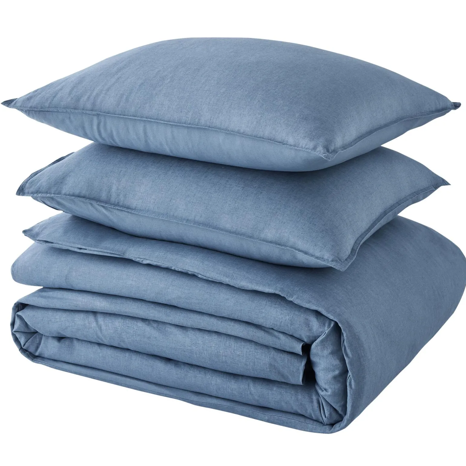 Parure de lit lin et coton lavé MACHA bleu mirage 240 x 220 cm - 4MURS