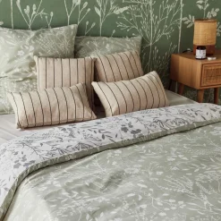 Parure de lit satin bio SUSIE vert amande 260 x 240 cm - 4MURS