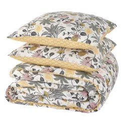 Parure de lit satin bio WAYAN coloris ocre 260 x 240 cm - 4MURS