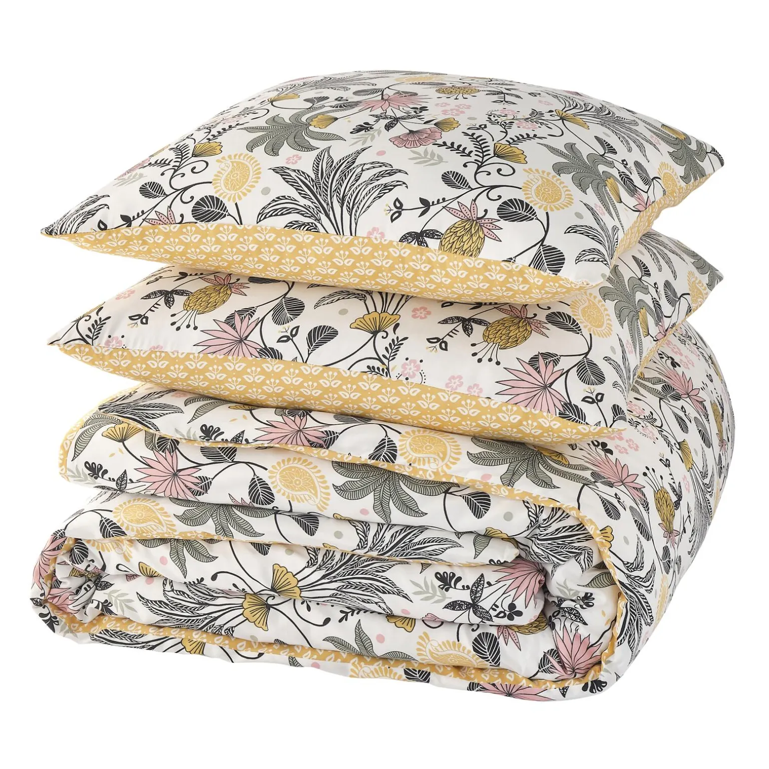 Parure de lit satin bio WAYAN coloris ocre 260 x 240 cm - 4MURS