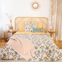Parure de lit satin bio WAYAN coloris ocre 240 x 220 cm - 4MURS