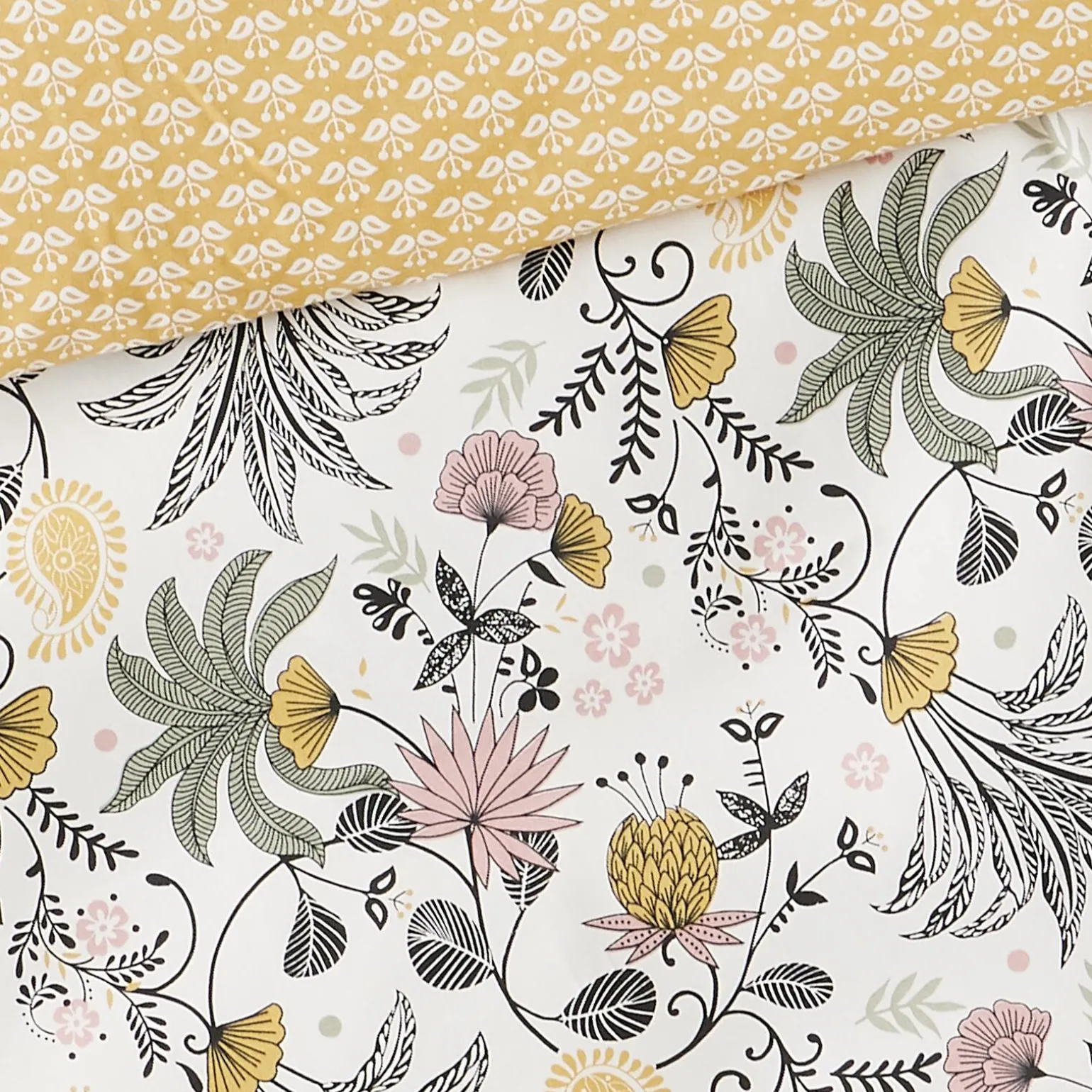 Parure de lit satin bio WAYAN coloris ocre 240 x 220 cm - 4MURS