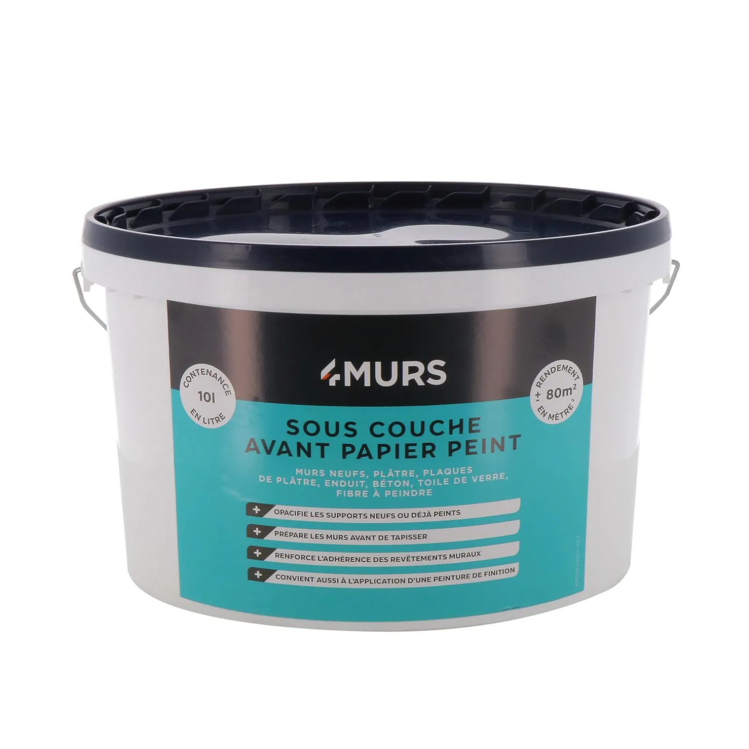 Peinture SOUS COUCHE AVANT PAPIER PEINT Peinture blanc 10 L - 4MURS