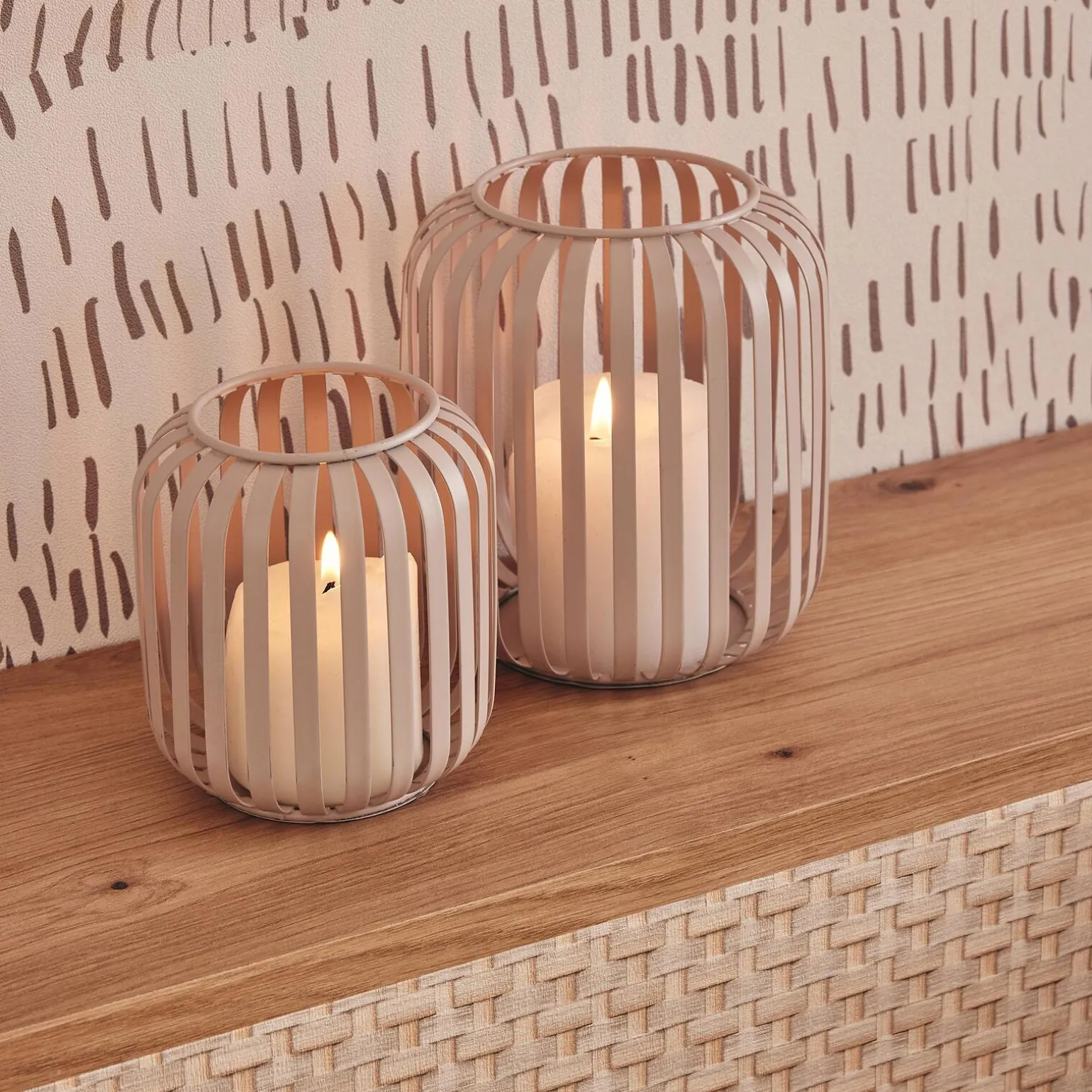 Photophore VIKI coloris beige diamètre 10 cm - 4MURS