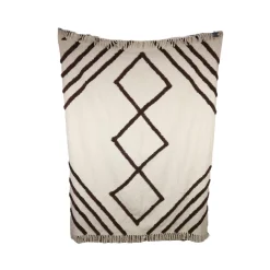 Plaid coton RATTAN coloris blanc cassé/marron - 4MURS