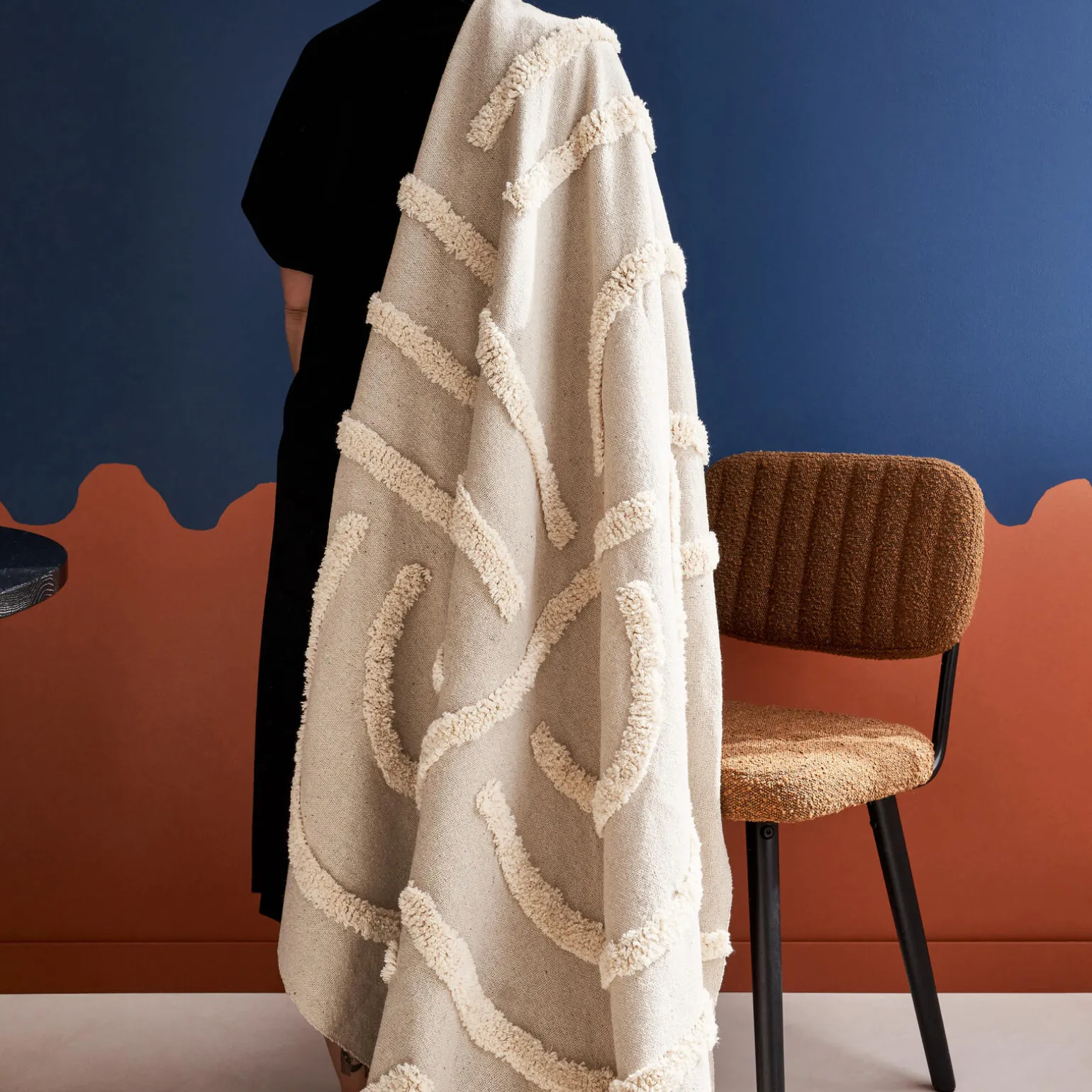 Plaid franges MAURO coloris blanc cassé - 4MURS