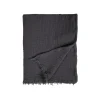 Plaid gaze de coton DIANA coloris ébène - 4MURS