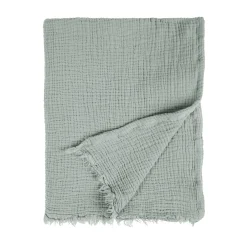 Plaid gaze de coton GRISHA coloris iceberg - 4MURS