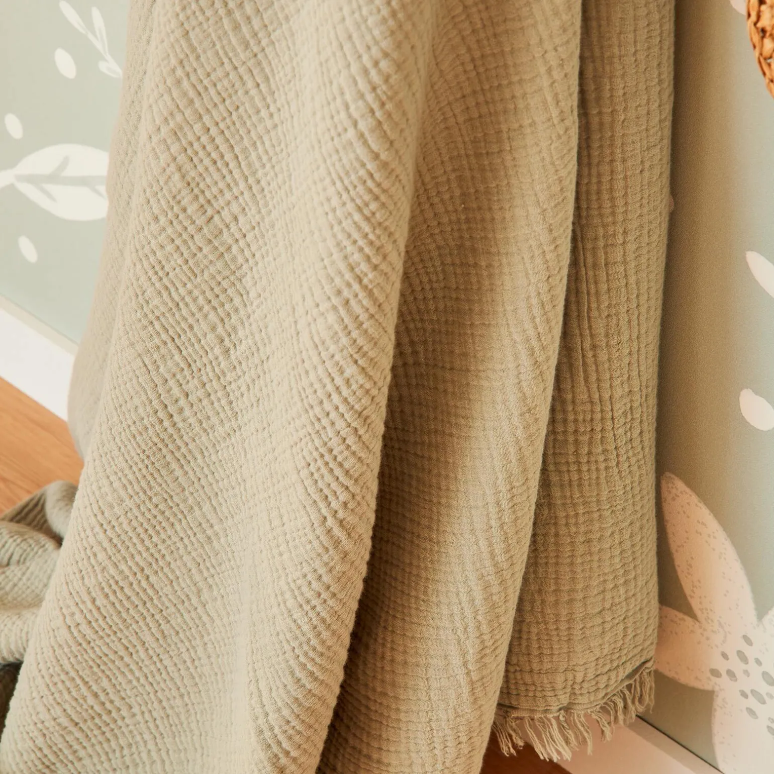 Plaid gaze de coton GRISHA coloris iceberg - 4MURS