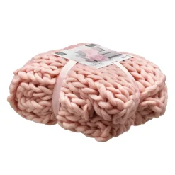 Plaid grosse maille VILMA coloris rose barbapapa - 4MURS