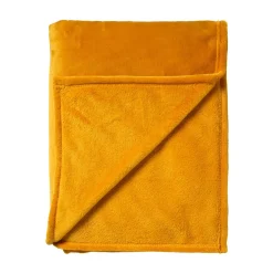 Plaid polaire TILLIE coloris jaune curry - 4MURS