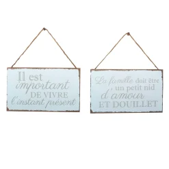 Plaque murale en bois L'INSTANT PRÉSENT coloris bleu - 4MURS