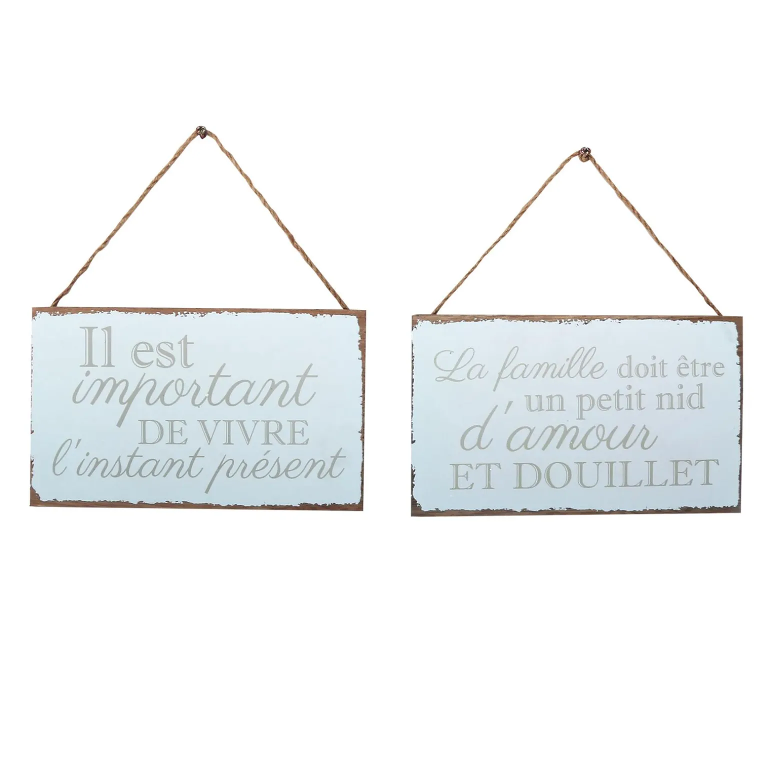 Plaque murale en bois L'INSTANT PRÉSENT coloris bleu - 4MURS