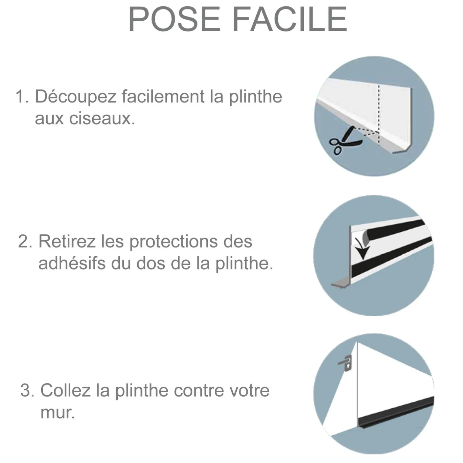 Plinthe déco ALU BROSSÉ 2M coloris argent - 4MURS