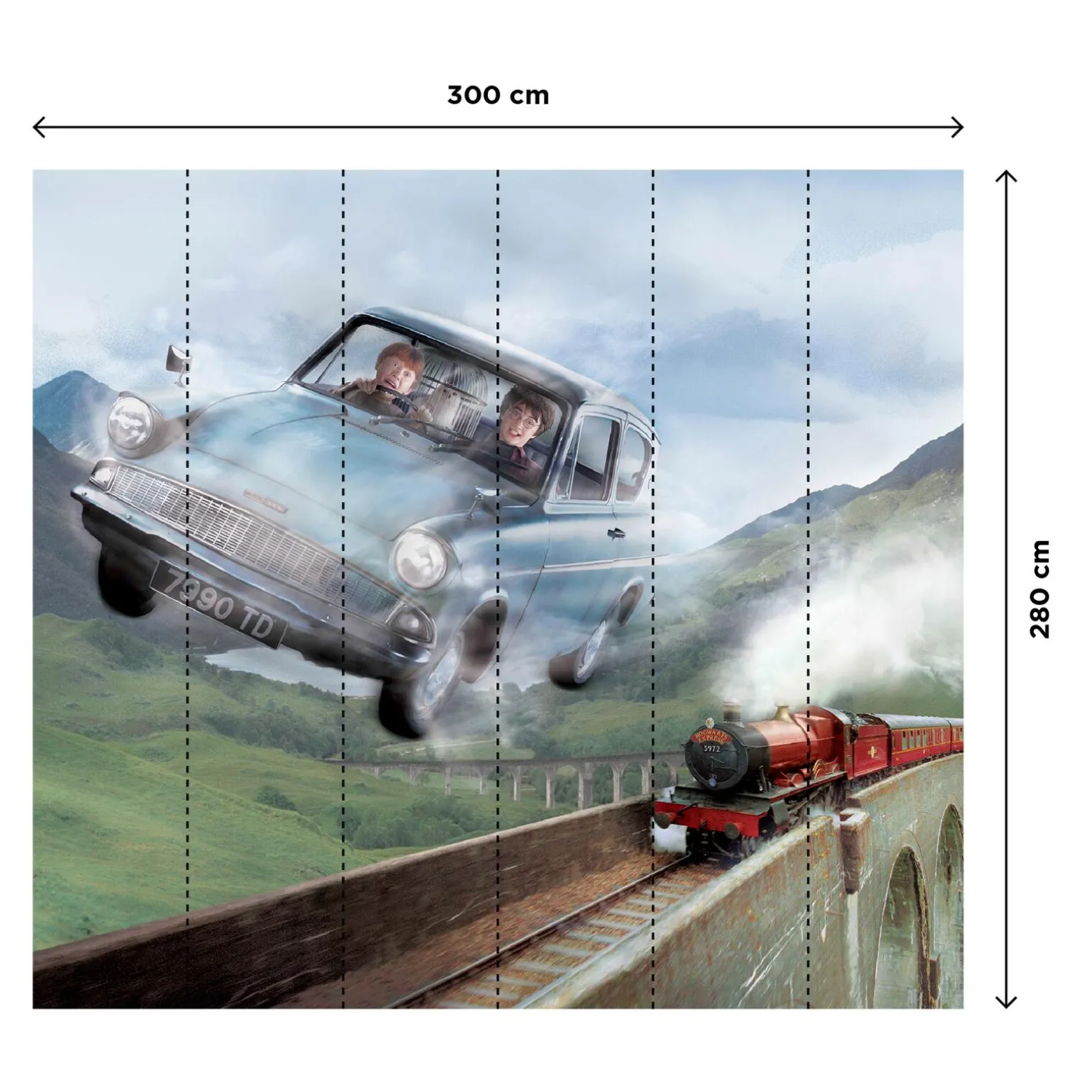Poster extra large HARRY POTTER EN ROUTE POUR POUDLARD 300 x 280 cm
