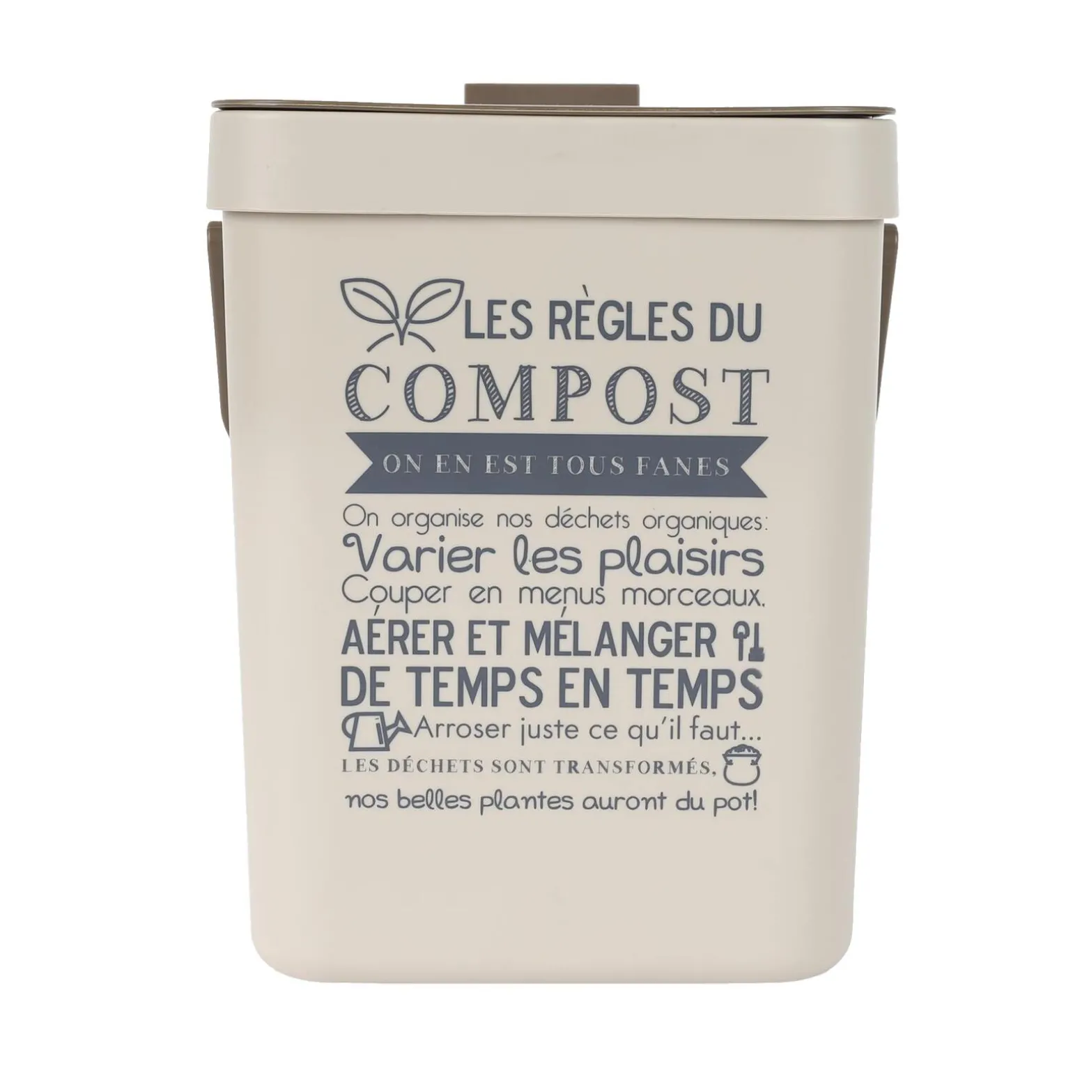 Poubelle MON COMPOST coloris beige - 4MURS