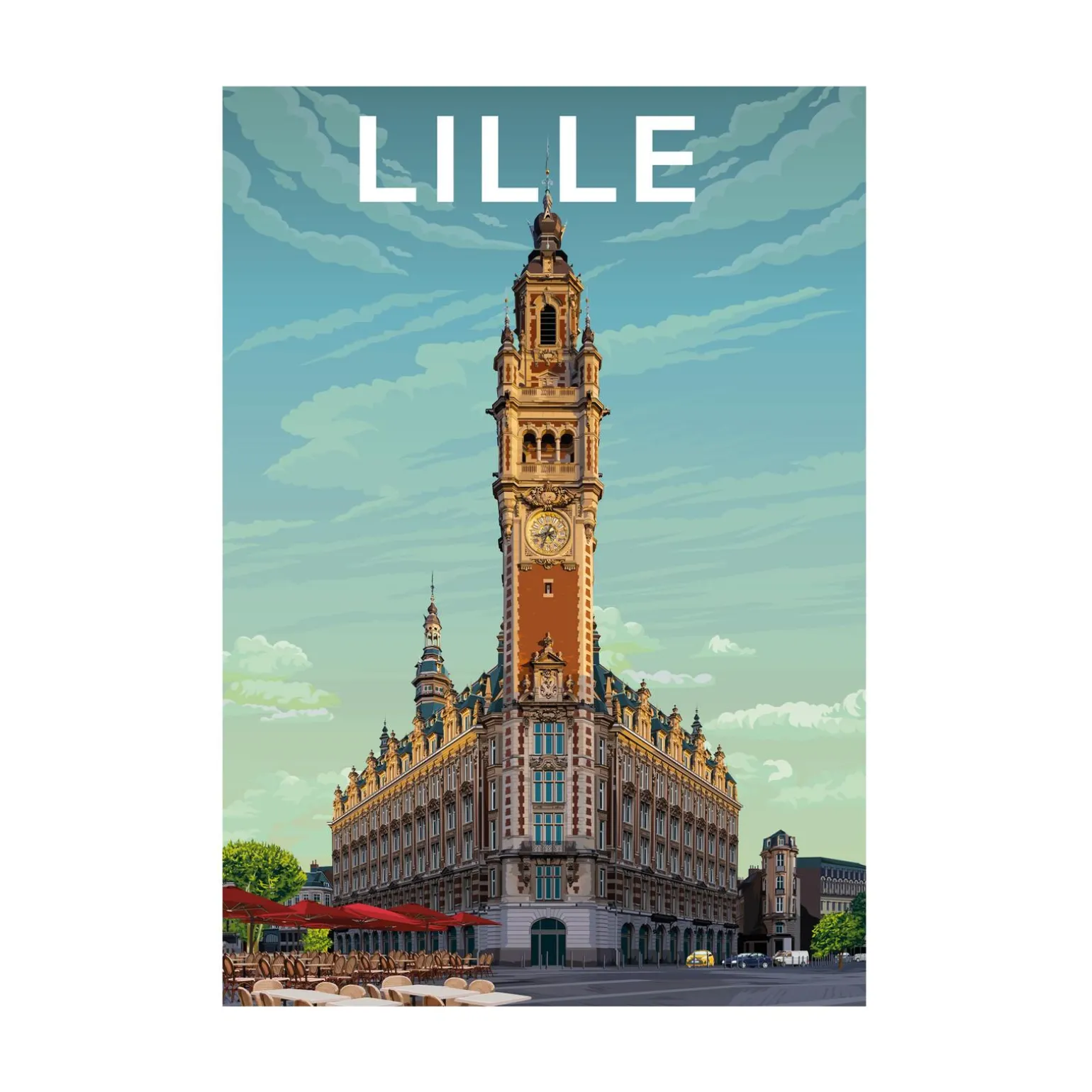 PRINTYMANIA Affiche LILLE 30 x 40 cm - 4MURS