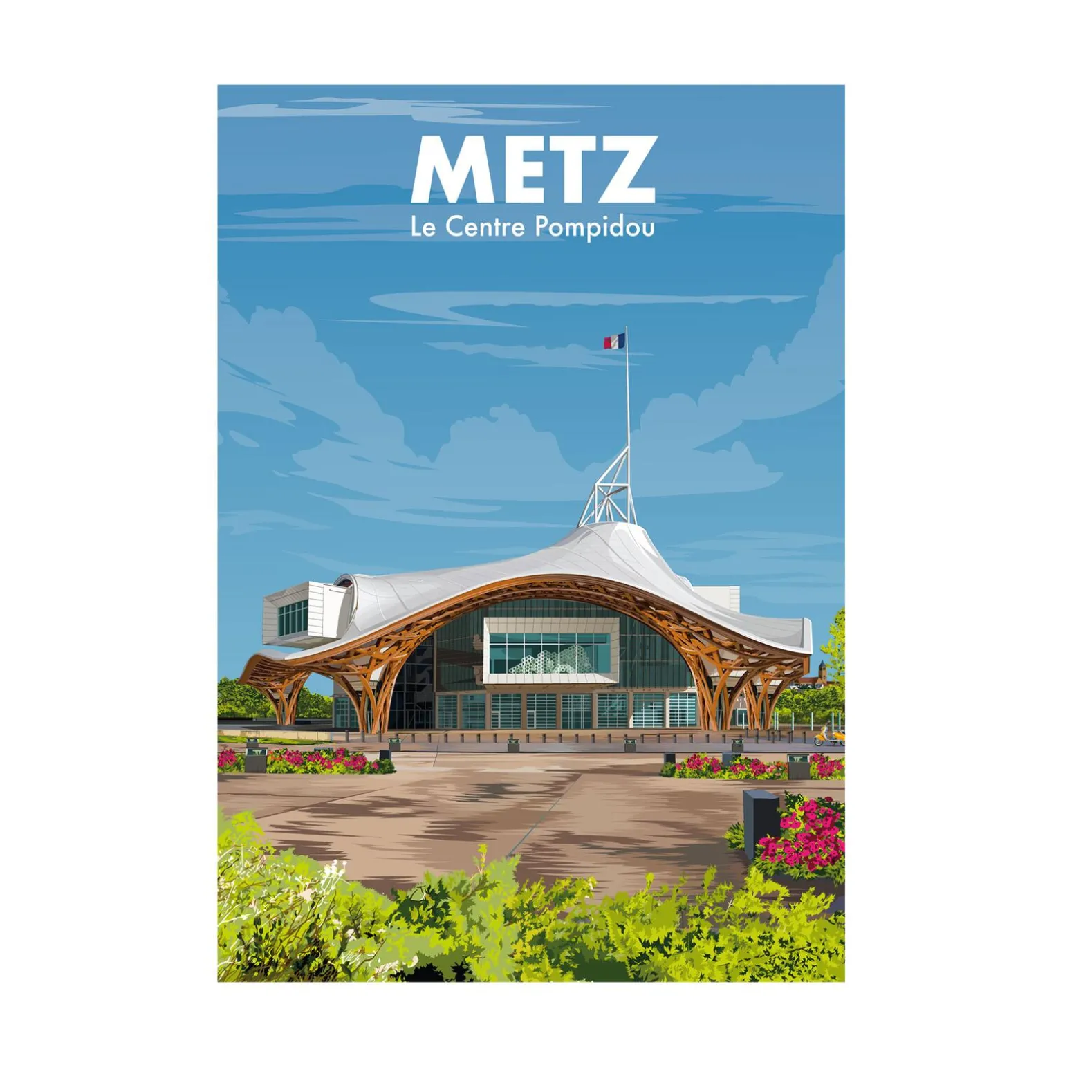 PRINTYMANIA Affiche METZ POMPIDOU 30 x 40 cm - 4MURS