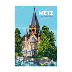PRINTYMANIA Affiche METZ LE TEMPLE NEUF 30 x 40 cm - 4MURS