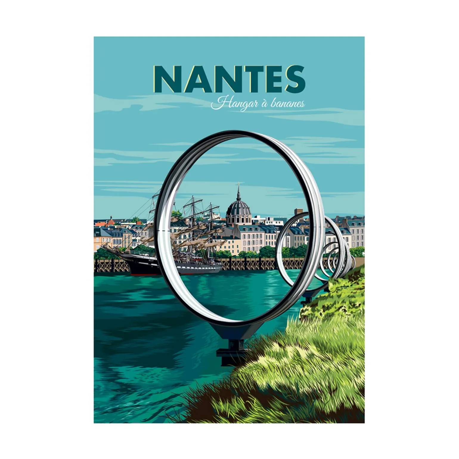 PRINTYMANIA Affiche NANTES - HANGAR À BANANES 30 x 40 cm - 4MURS