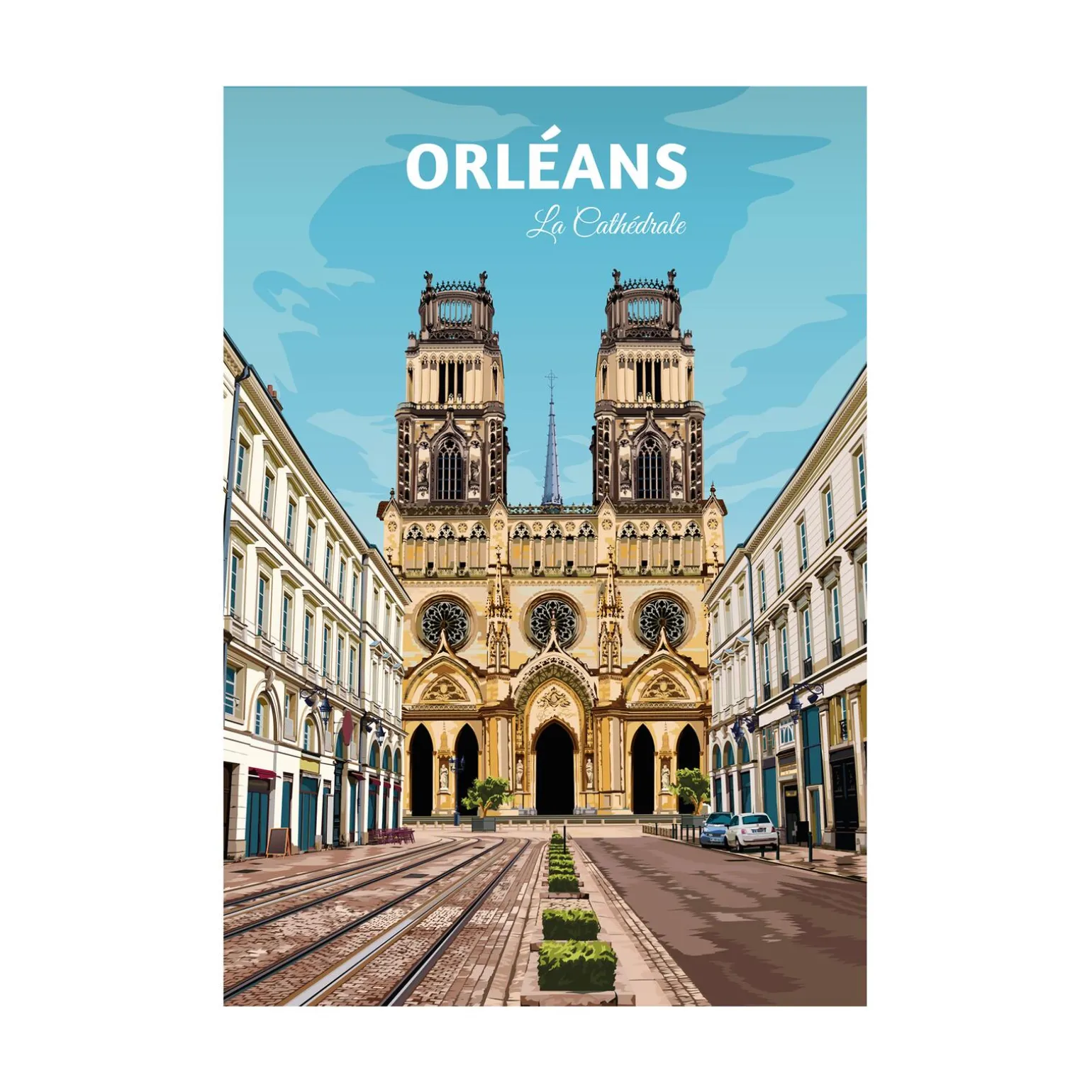 PRINTYMANIA Affiche ORLÉANS 30 x 40 cm - 4MURS