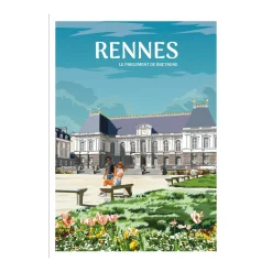 PRINTYMANIA Affiche RENNES 30 x 40 cm - 4MURS