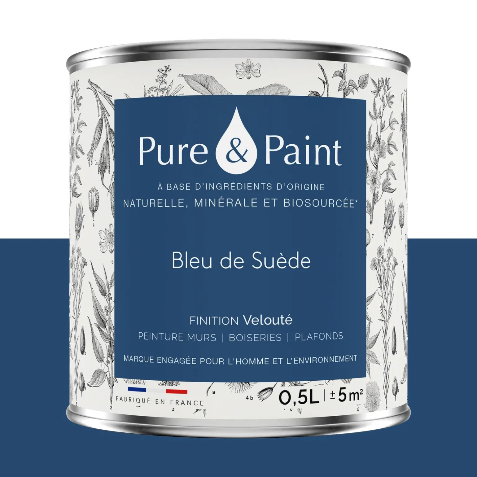 Pure and Paint Peinture Peinture Bleu de Suède 0,5 L - 4MURS