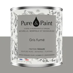 Pure and Paint Peinture Peinture gris fumé 0,5 L - 4MURS