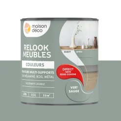 Relook meubles couleurs Peinture RELOOK MEUBLES Peinture vert sauge Satiné 0,5 L