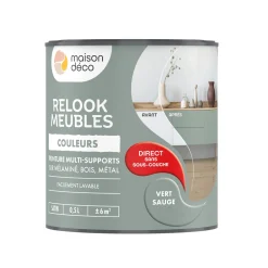 Relook meubles couleurs Peinture RELOOK MEUBLES Peinture vert sauge Satiné 0,5 L