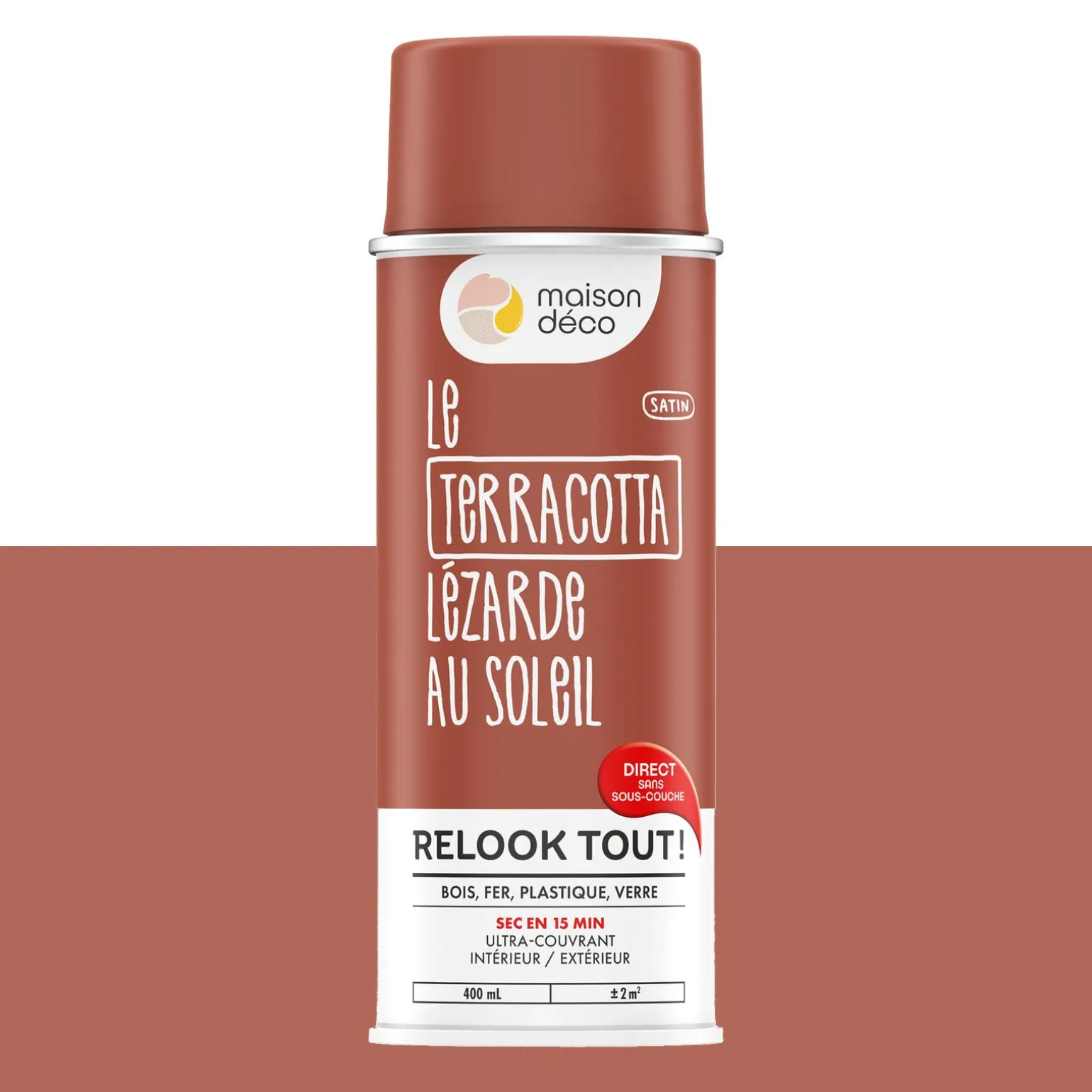 Relook tout aérosol Peinture Bombe de peinture terracotta Satiné 0,4 L